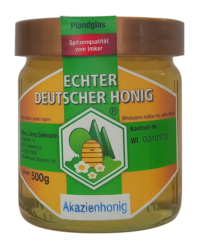 Originalglas Akazienhonig der Artland Imkerei Diekmann