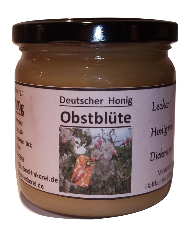 Originalglas Obstblütenhonig der Artland Imkerei Diekmann